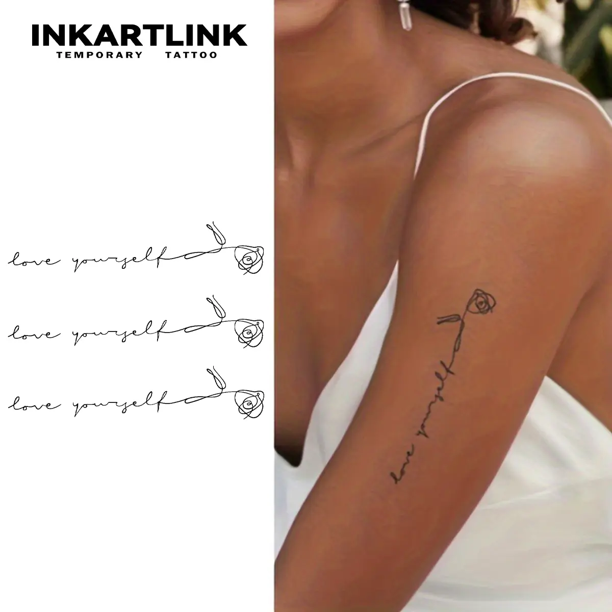 INKARTLINK Realistic Doberman Pinscher Temporary Tattoos for Men, 2 Sheets of Waterproof Punk Spiked Collar Dog Body Art, Suitable for All Skin Types