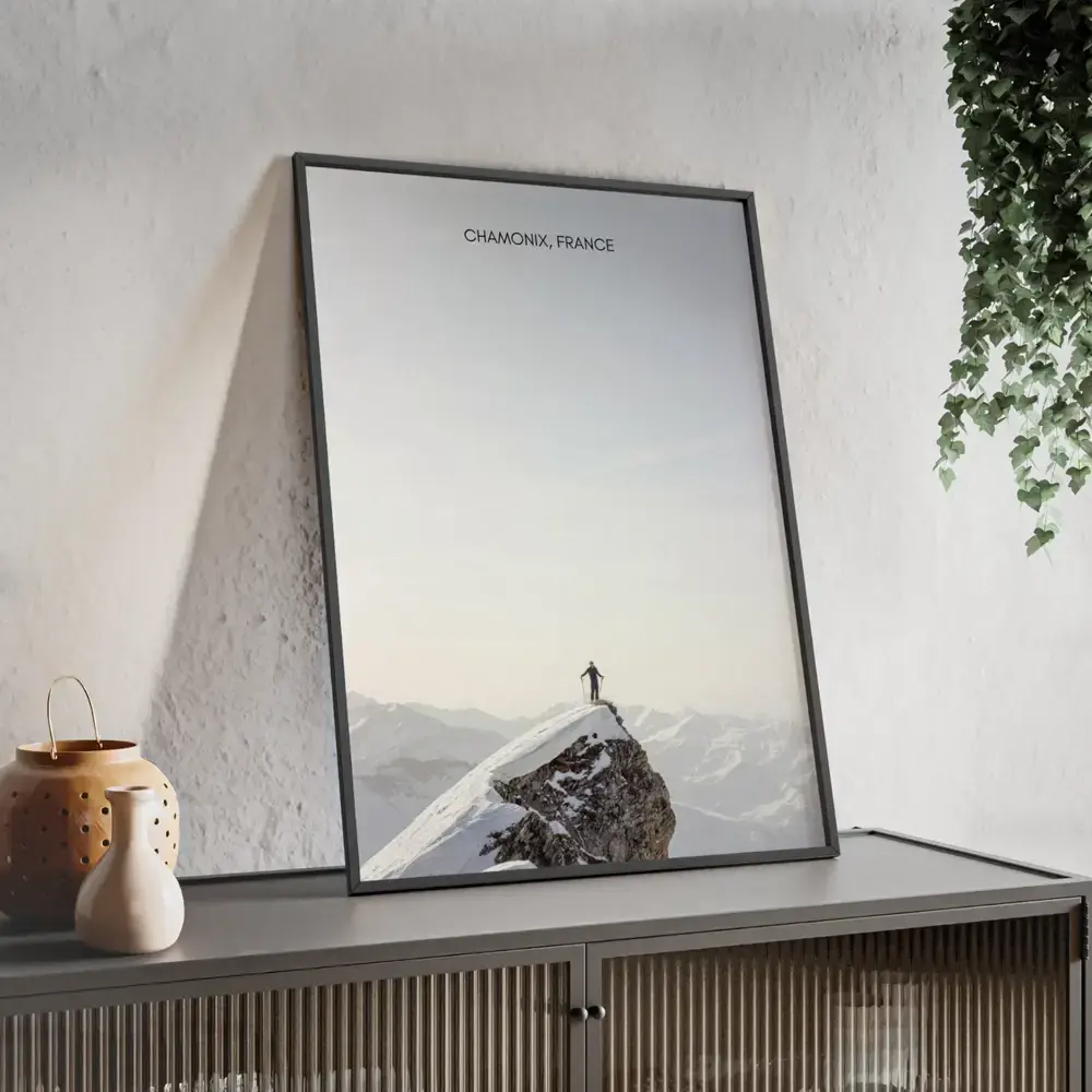 Chamonix France Winter Sports Ski Skiing Poster Print Wall Art