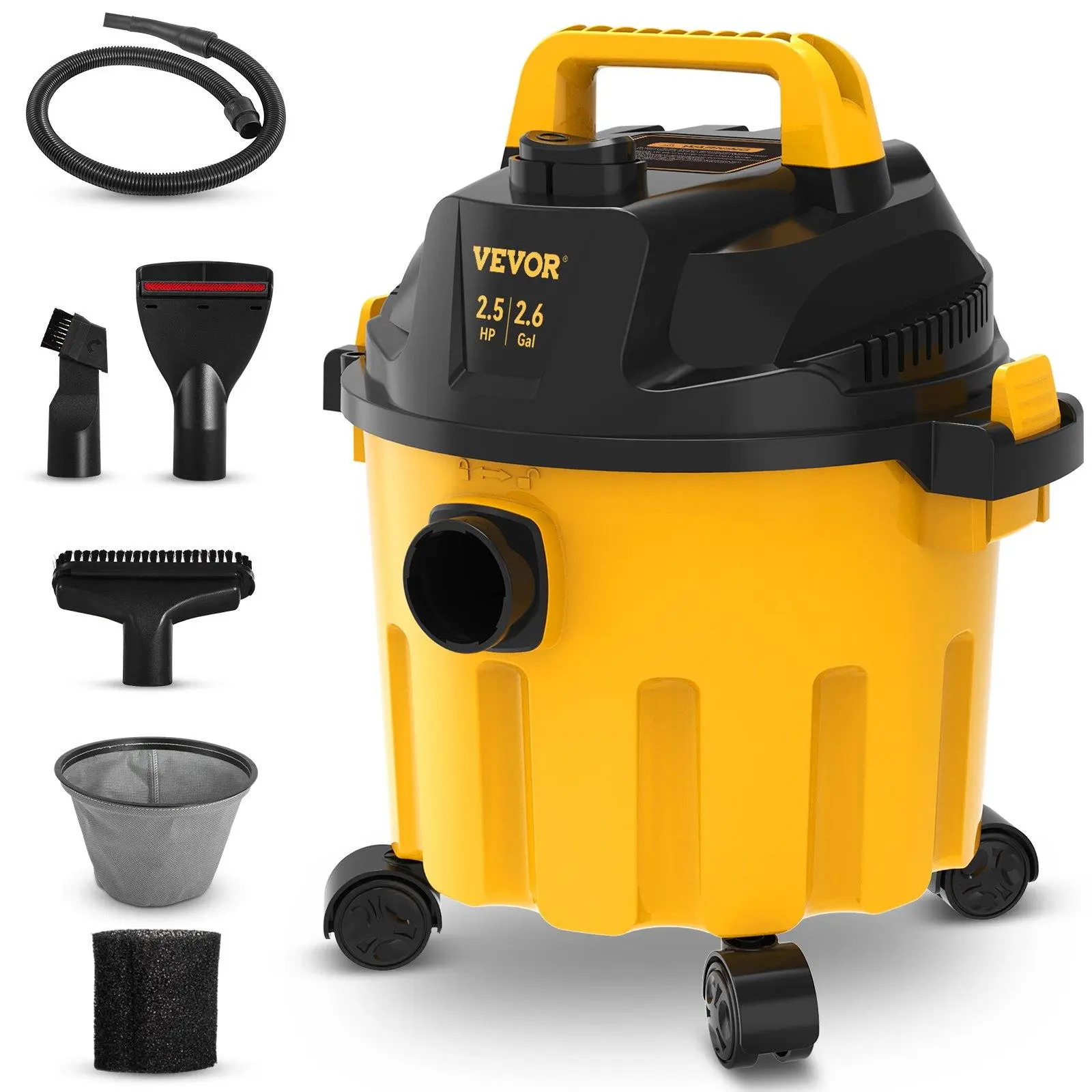 【summerfinds】VEVOR Wet Dry Vac, Max 8 Gallon, 6 Peak HP, 3 in 1 Shop Vacuum with Blowing Function, Portable with Attachments to Clean Floor, Upholstery, Gap, Car, ETL Listed VEVOR Super Brand Day