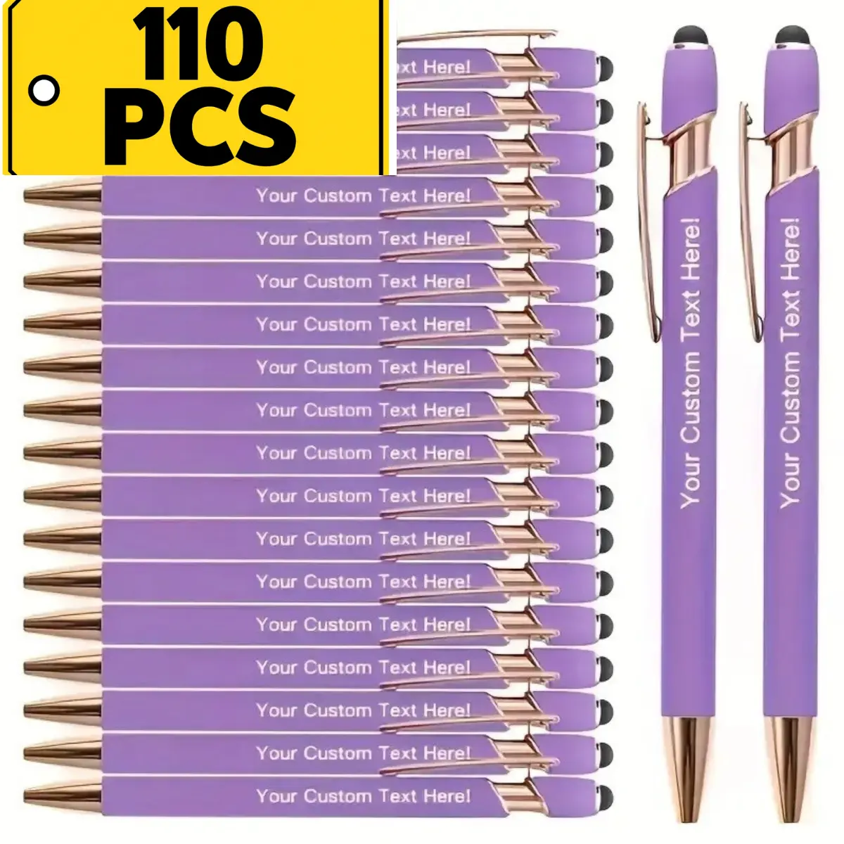 110-Piece Engraved Ballpoint Pens Bulk Pack - Custom Engraving/Engraved Text via Order Note/DM (Include Order #) - Office Stationery, Father’s Day Gifting Item to Enhance Your Gifting Experience