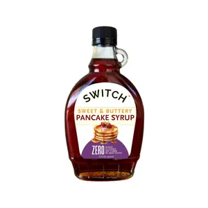 Scrummy Sweet & Buttery Sugar Free Pancake Syrup  - All Natural, Only 4 Ingredients, Keto Certified, made with Allulose - 12 Fl Oz Bottle