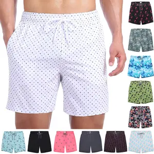 Men's Printed Quick Dry Swim Trunks with Pockets, Elastic Waist Bathing Suits