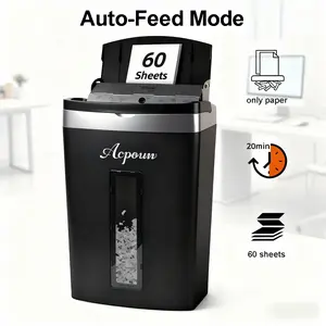 Acpouw 6-Sheet Micro-Cut Automatic Paper Shredder, High Security P-4 for Home Office & Small Business, Heavy Duty Desk Shredder with 5.3-Gallon Pullout Bin, Quiet Operation for Confidential Documents & Work