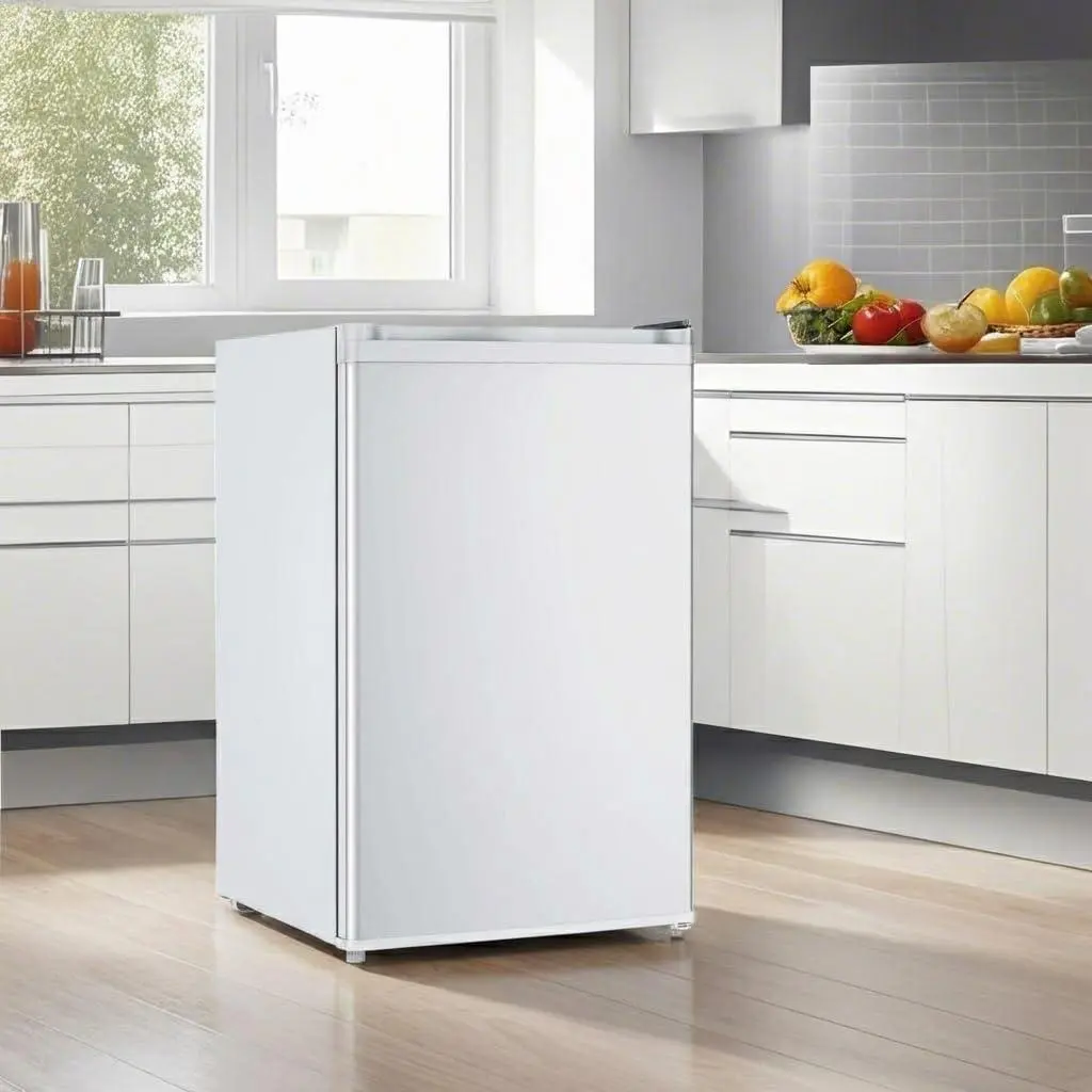 4.3 Cu.ft Mini Fridge with Freezer, Compact Refrigerator for Bedroom Office, Single Door Adjustable Temperature, Removable Shelves & Crisper Drawer