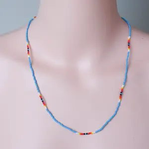 Handmade Native American-Inspired Beaded Necklace Unisex - Adjustable Boho Tribal Style Jewelry