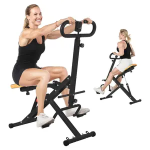 [HOT PRODUCT - FLASH SALE] Garvee Squat Machine Squat Assist Trainer Adjustable 12 Level Resistance Foldable Home Gym Black 350 LBS Capacity