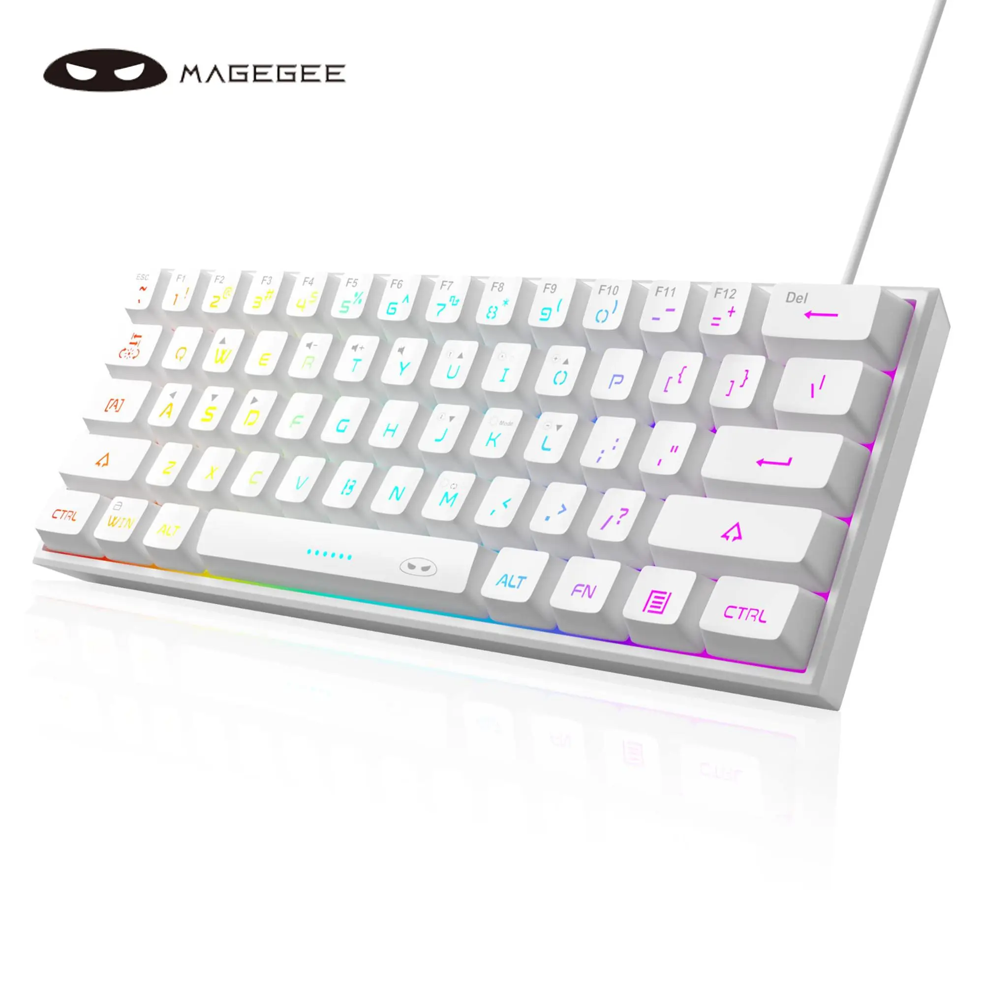 MageGee Mini 60% Gaming Keyboard, RGB Backlit 61 Key Ultra-Compact Keyboard, TS91 Ergonomic Waterproof Mechanical Feeling Office Computer Keyboard for PC, MAC, PS4, Xbox ONE Gamer,back to school,back to school haul