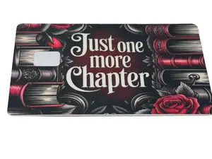 Just One More Chapter Card Skin Book Lover Floral Library Design Durable Easy Application Waterproof Stickers Perfect Gift