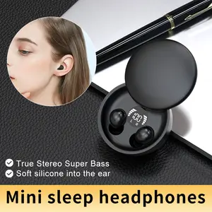 Mini noise cancelling sleep invisible headphones, wireless 5.4 fast connection, ultra-low latency high fidelity sound quality, touch operation, ultra-low latency, LED display Type-C interface, suitable for watching TIKTOK and other apps
