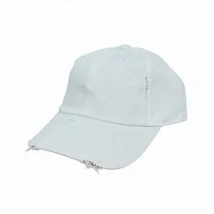 White Distressed Vintage Ripped Hat