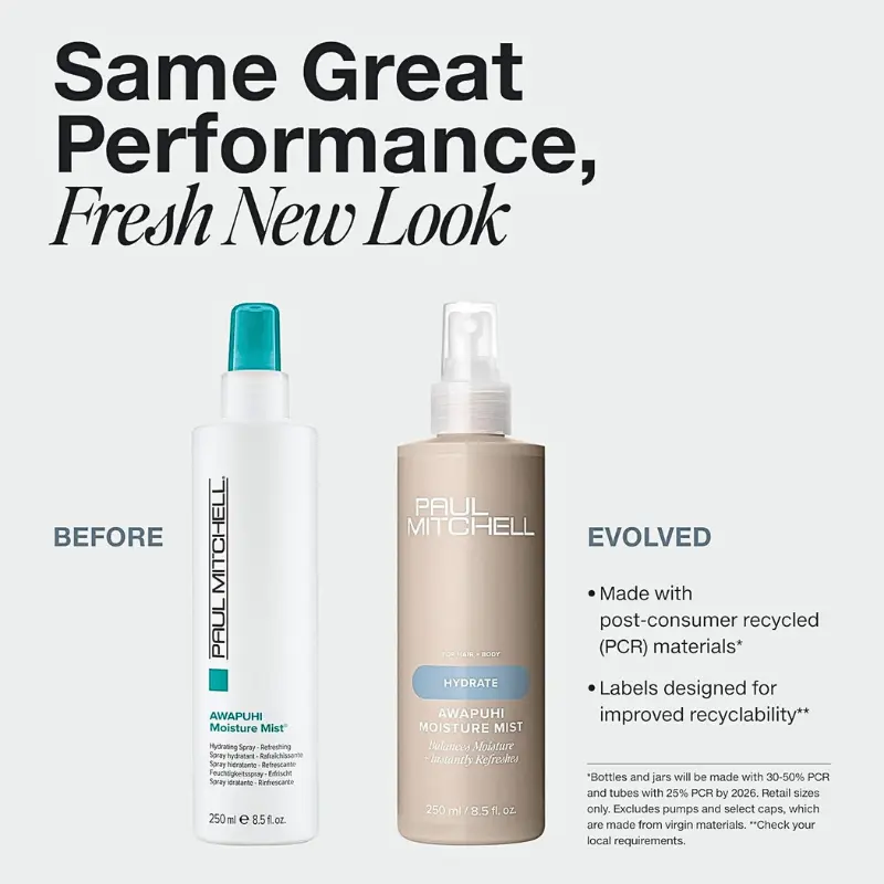 Paul Mitchell Awapuhi Moisture Mist - Hydrating Scented Facial Spray with Fragrance, Floral Cucumber Melon Aroma, Lactic Vegan Formula, Silky Finish for Dry Hair & Skin, 8.5 fl oz, Facial Mist, Moisturizer
