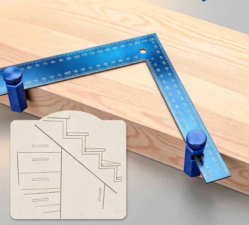 Adjustable framing square stop clamp