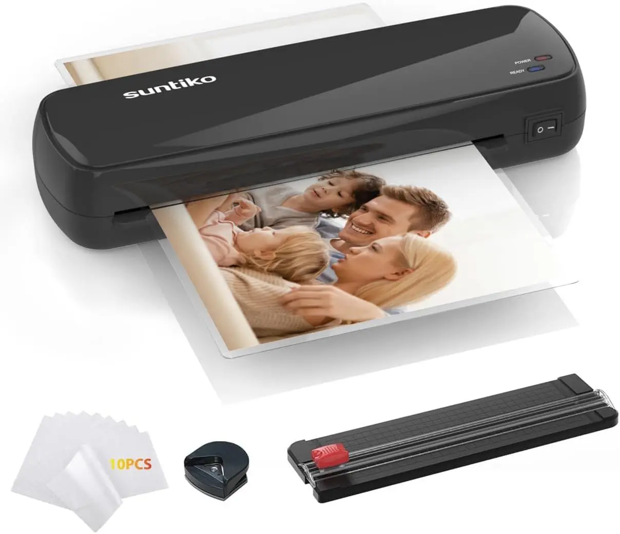 3-in-1 Compact Laminate Machine with 250mm Paper Cutter, Corner Rounder, Thermal Pouch Kit - Fast Warm-Up, A4/A5/A6 Sizes for Home, Office Use