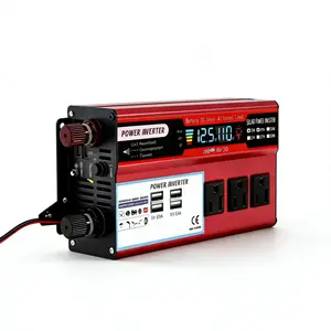 Car Power Inverter with LCD Monitor 5000W Peak, DC 12V to AC 110V, 3 AC Sockets for Truck, RV, Emergency Use
