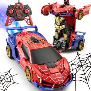 Spider RC Transform Robot Car – 1:18 Remote Control Supercar with LED Lights