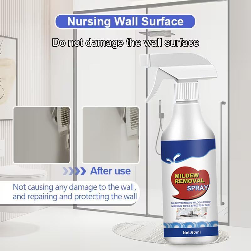 Highly Instant Mold and MildewStain Remover Spray 60ml for Washing Machine Seal | Bathroom Grout | Kitchen Sinks, Prevents Mould Regrowth, Household Essentials
