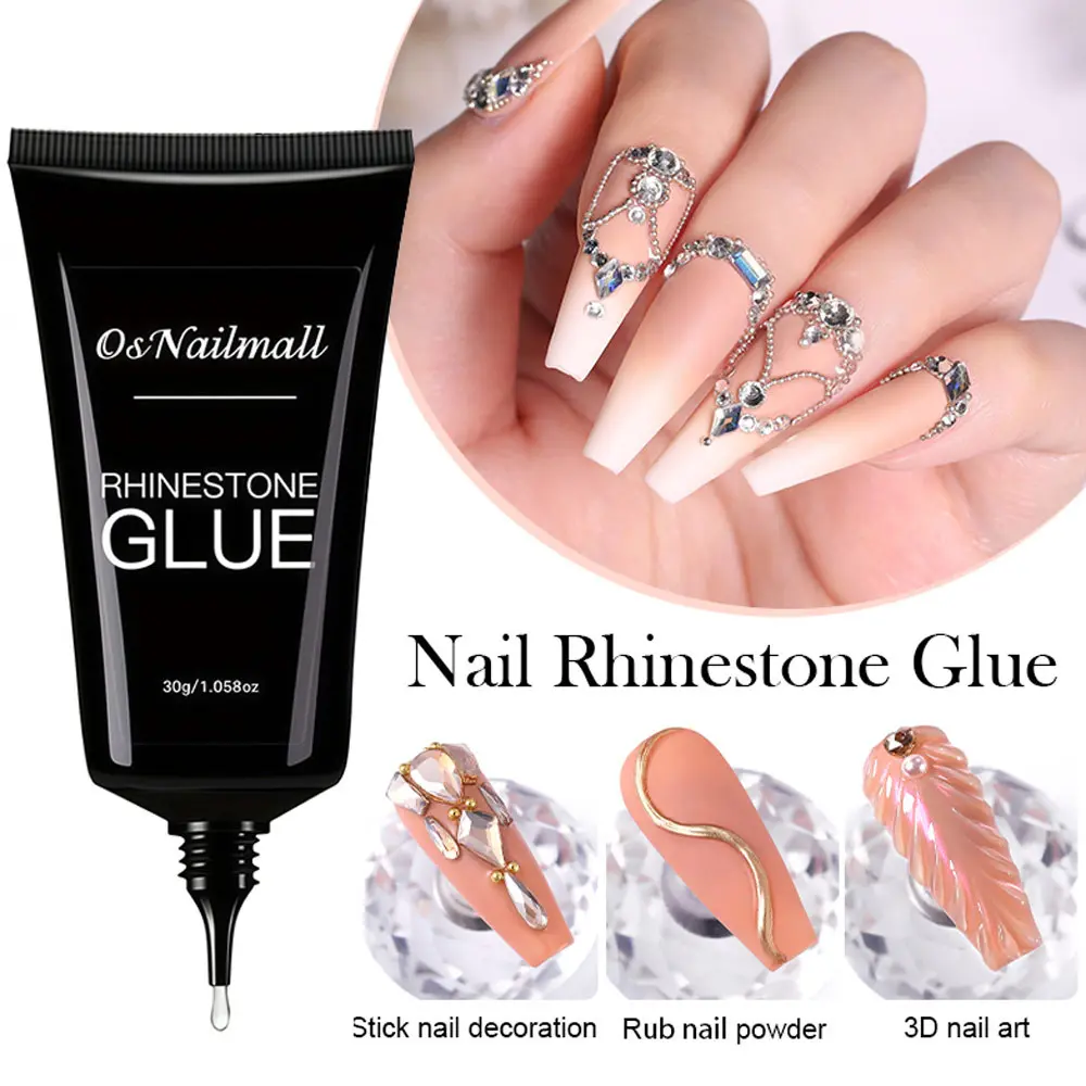 30ML Nail Rhinestone Glue, Super Strong Gel Nail Glue for Nail Charm, 3D Nails Bling Gel, Decorative Gem Nail Art Jewelry, Bling Rhinestone Decoration, Diy Nail Art, Nail Adhesive, Nail Art Supplies, Nail Art Products