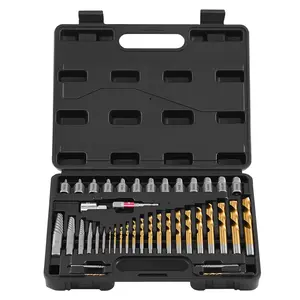 VEVOR Screw Extractor Set with Drill Bits, 41 Pieces, Easy Out Bolt Extractors and Drill Bits, with Adapters, Solid Storage Case, Cr-Mo Steel for Removing Rounded, Broken, or Stripped Bolts, Screws