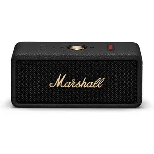 Marshall Emberton III Portable Bluetooth Speaker - Rugged Waterproof IP67 Design | Loud Stereo Sound, Deep Bass with 32+ Hr Playtime | Compact and Wireless for Travel and Outdoors - Black & Brass