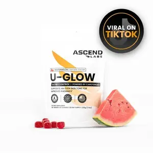New Authentic | U-GLOW Daily Glow Formula – ASCEND LABS - 60 Gummies– Skin Glow & Tone Support – Natural Skin Tone & Vibrance Supplement - Dietary Supplement