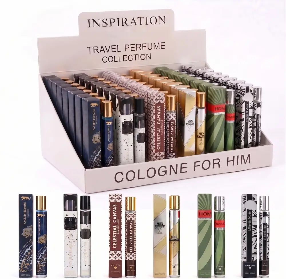 Men's Pheromone Cologne Spray Gift Set – 6 x 1.2 oz, Long Lasting Woody Scent with Lavender & Cedarwood, Masculine Perfume for Dating & Attraction, Travel Size, Father's Day Gift for Dad & Husband