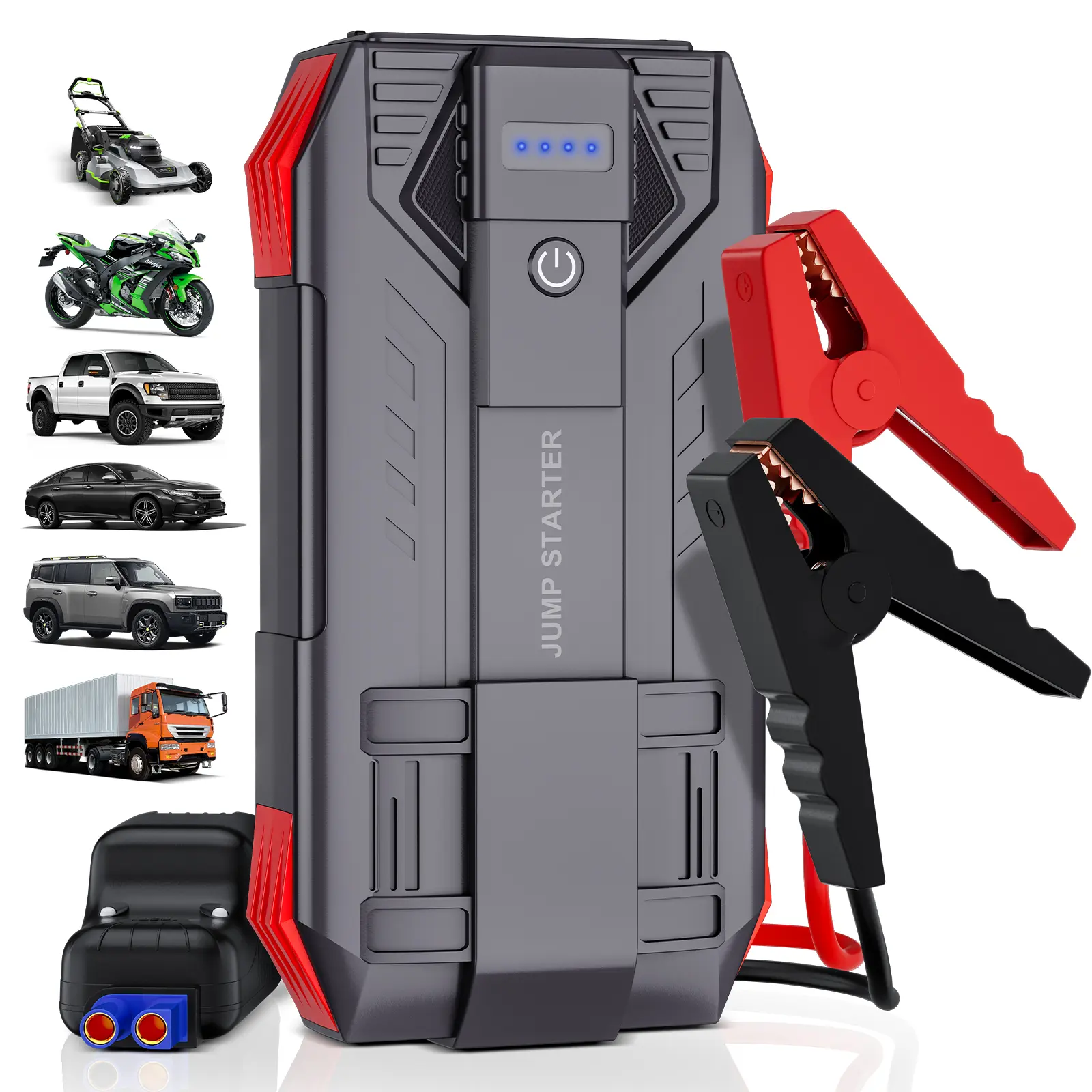 HPBS 16000mAh Portable Car Jump Starter for 8L Gas/6.5L Diesel Cars & Trucks, Emergency 12V Battery Booster for Dead Car Battery, LED Flashlight & USB Charger for Electronics