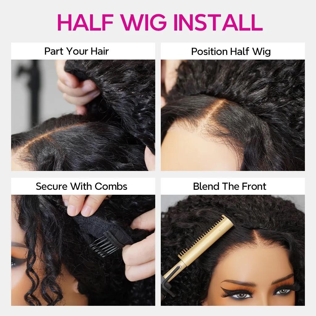 Tinashe Yaki Body Half Wig Invisible Hairline Yaki Straight Half Wig Human Hair Wigs with Drawstring Cap Design for Easy Wear and Stable Fit Christmas Gift Black Friday Tinashe Yaki Body Half Wig Invisible Hairline Yaki Straight Half Wig Human Hair Wigs with Drawstring Cap Design for Easy Wear and Stable Fit Christmas Gift Black Friday