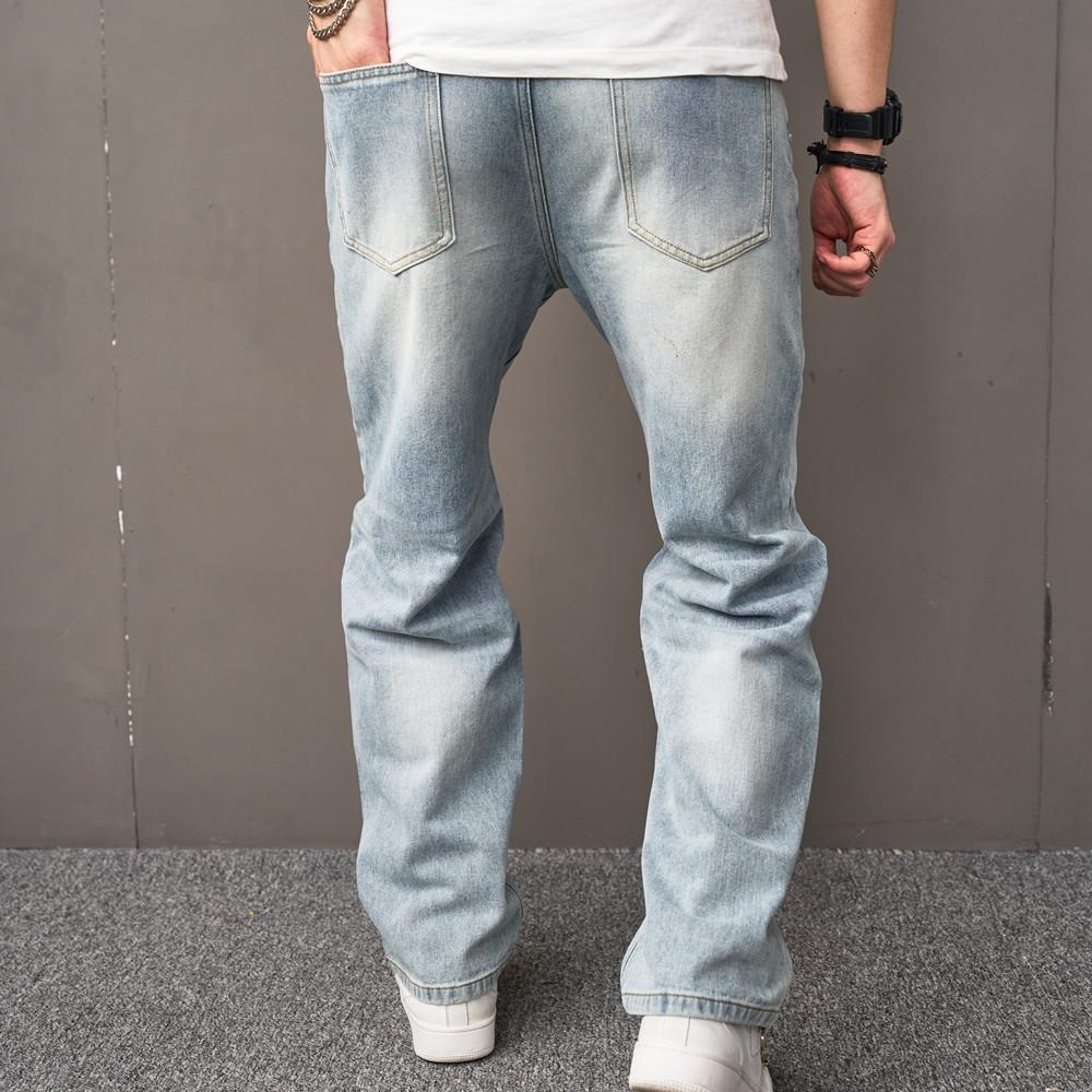 Baggy Jeans Men Multiple Pockets Distressed Straight Carpenter Stylish Comfortable Cargo Denim Pants Menswear Underwear Plain Casual Beige 113 Baggy Pants Skinny Jeans SpringStatements