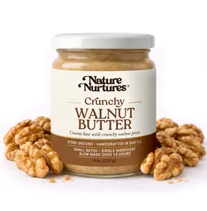 Crunchy Walnut Butter · Single Ingredient · Raw · Stone Ground · Slowly Made Over 12 Hours · Small Batch · Handcrafted in Seattle USA · High Protein · No Added Sugar · No Palm Oil · Unrefined · 100% Pure & Natural · Packed in Glass Jar · 9 oz (255 g)