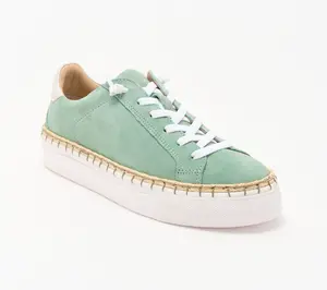 Diba True Leather Lace-Up Sneakers - Em Belish