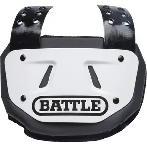 Battle Sports Protective Football Back Plate - White/Black Battle Sports Protective Football Back Plate - White/Black