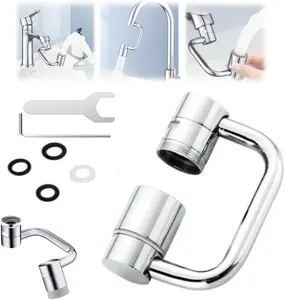 1440° Swivel Faucet Aerator Extender - Easily Achieve Full Angle Control, Swivel Faucet Aerator Extender for Kitchen Bathroom Sink Faucet Sprayer Attachment with 2 Mode Splash (1 pc)