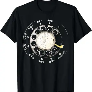 Women Vintage Rotary Phone Dial Pattern T Shirt Comfortable Short Sleeve Crew Neck Breathable Summer Outdoor Casual Wear Casual Style Graphic Tee Valentine's Day Gift