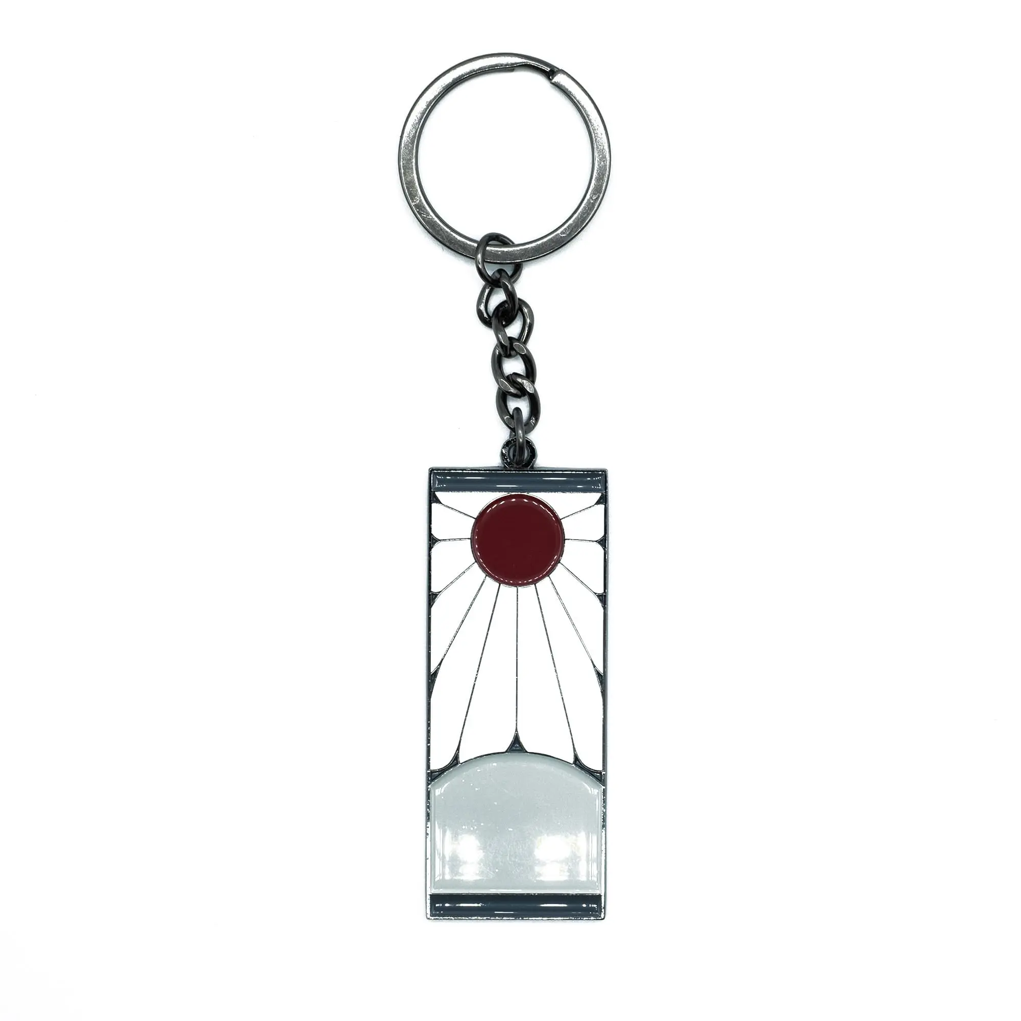 Demon Slayer Keychain featuring Tanjiro Kamado's Hanafuda Earring, Officially Licensed Metal Pendant for Anime and Manga Series Fans, Uniform, Anime Theme, Choking Hazard Small Parts, Fans Of Demon Slayer: Kimetsu No Yaiba, Illustrated