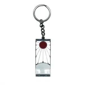 Demon Slayer Tanjiro Kamado Hanafuda Metal Pendant Keychain