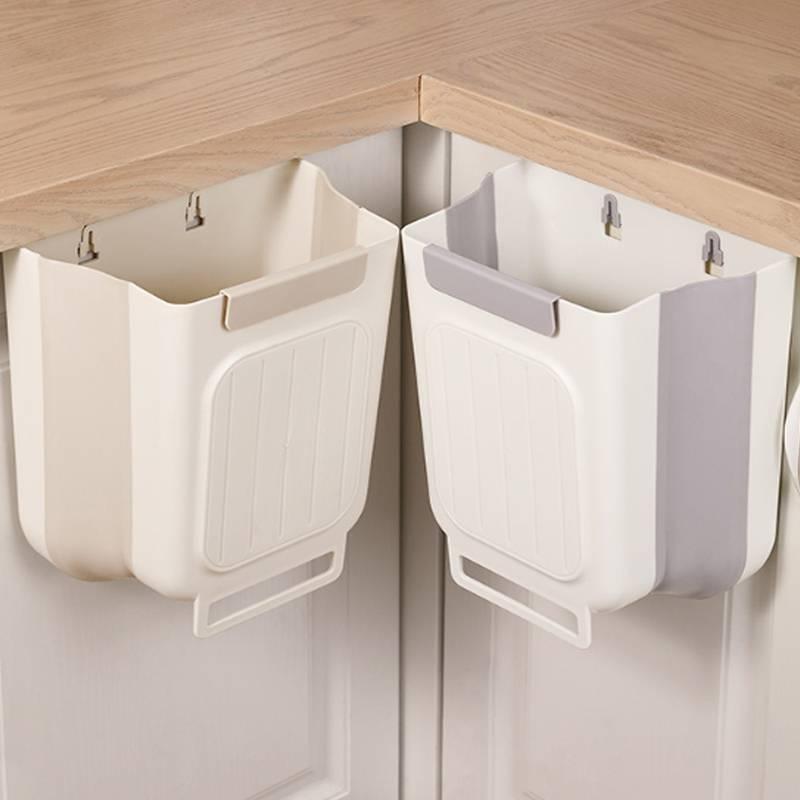 【Spring Picks】Foldable Hanging Kitchen Trash Can for Cabinet Door, Collapsible Space-Saving Waste Bin, Easy Install Kitchen Accessory,household items,trash cans for kitchen,household items，Today's special