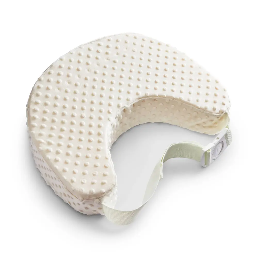 Munchkin Ergonomic Nursing Pillow for 9-12 Months Infants - Breast & Bottle Feeding, Ultra-Luxe Soft Touch Polyester Fabric, Lightweight Foam Core, Adjustable Strap, Contoured Wall, 19in(L)14in(W)4.25in Thick, White Baby Care Essential