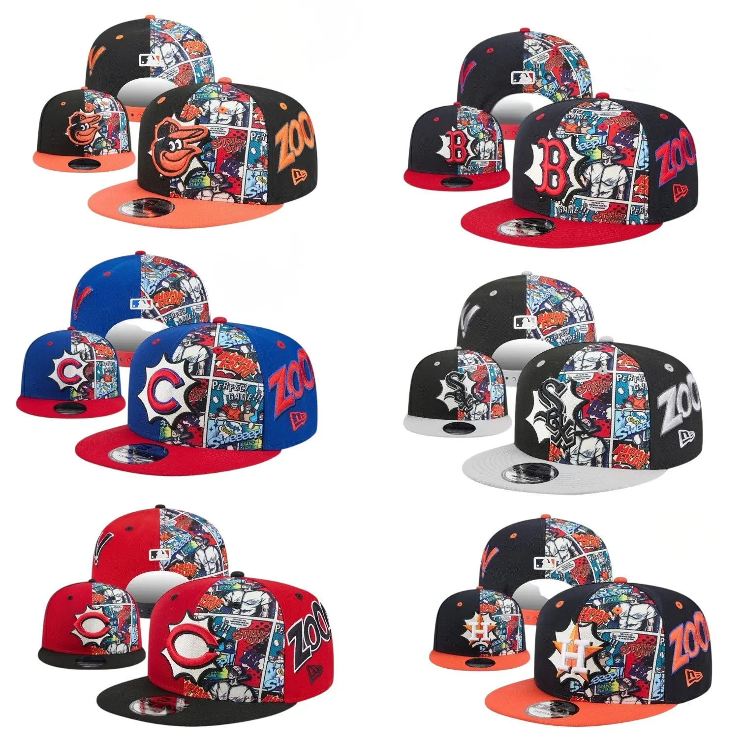 New Era 59FIFTY MLB Baseball Cap – Los Angeles Dodgers, New York Yankees & Boston Red Sox Team Hats