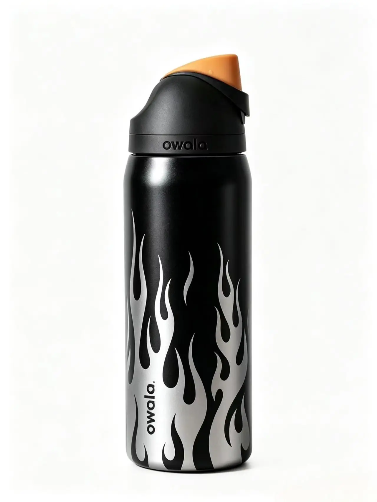 Owala 32oz Stylish Portable Insulated Water Bottle with Straw, Double-Walled Stainless Steel, Leakproof Flip Lid, Bold Flame Graphic, Neon Color Bottle Vacuum Flasks for Outdoor Adventures & Daily Use