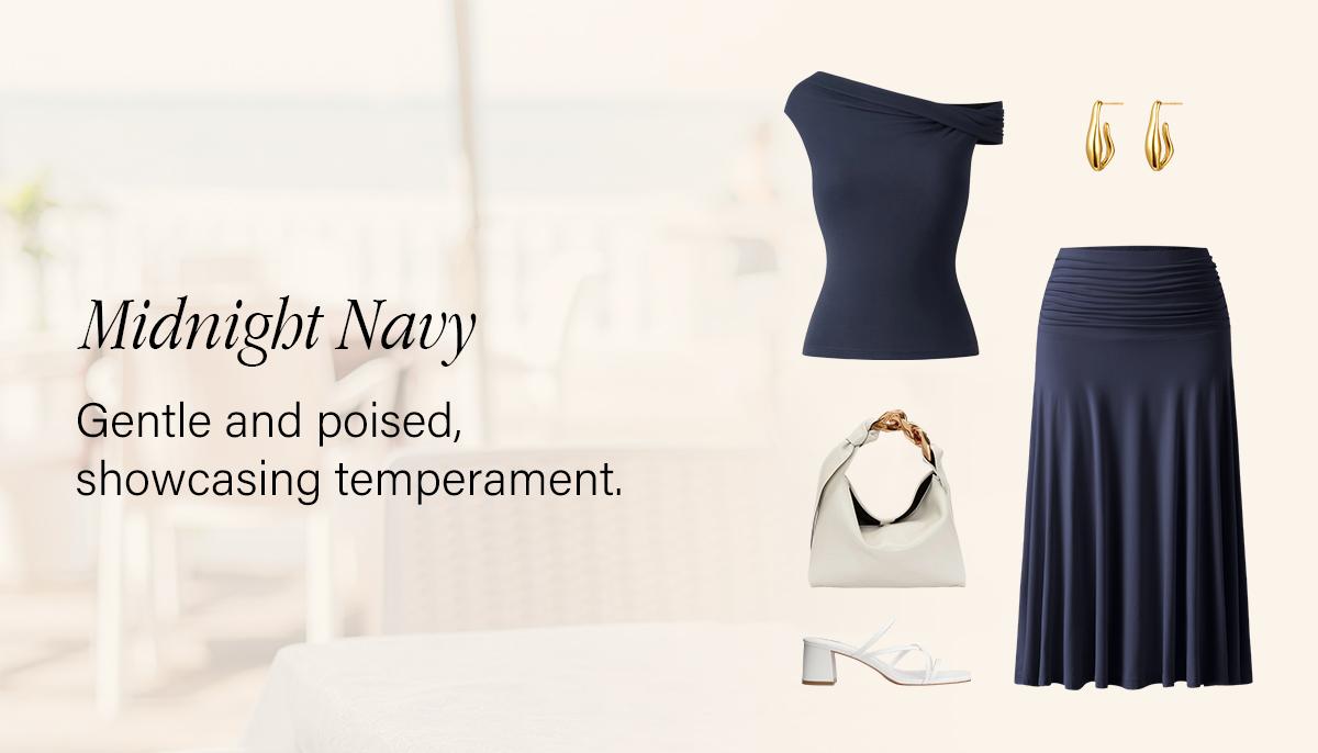 OGL Flowy Side Ruched A-line Midi Skirt - Elegant and Comfortable for Everyday Wear SpringStatements