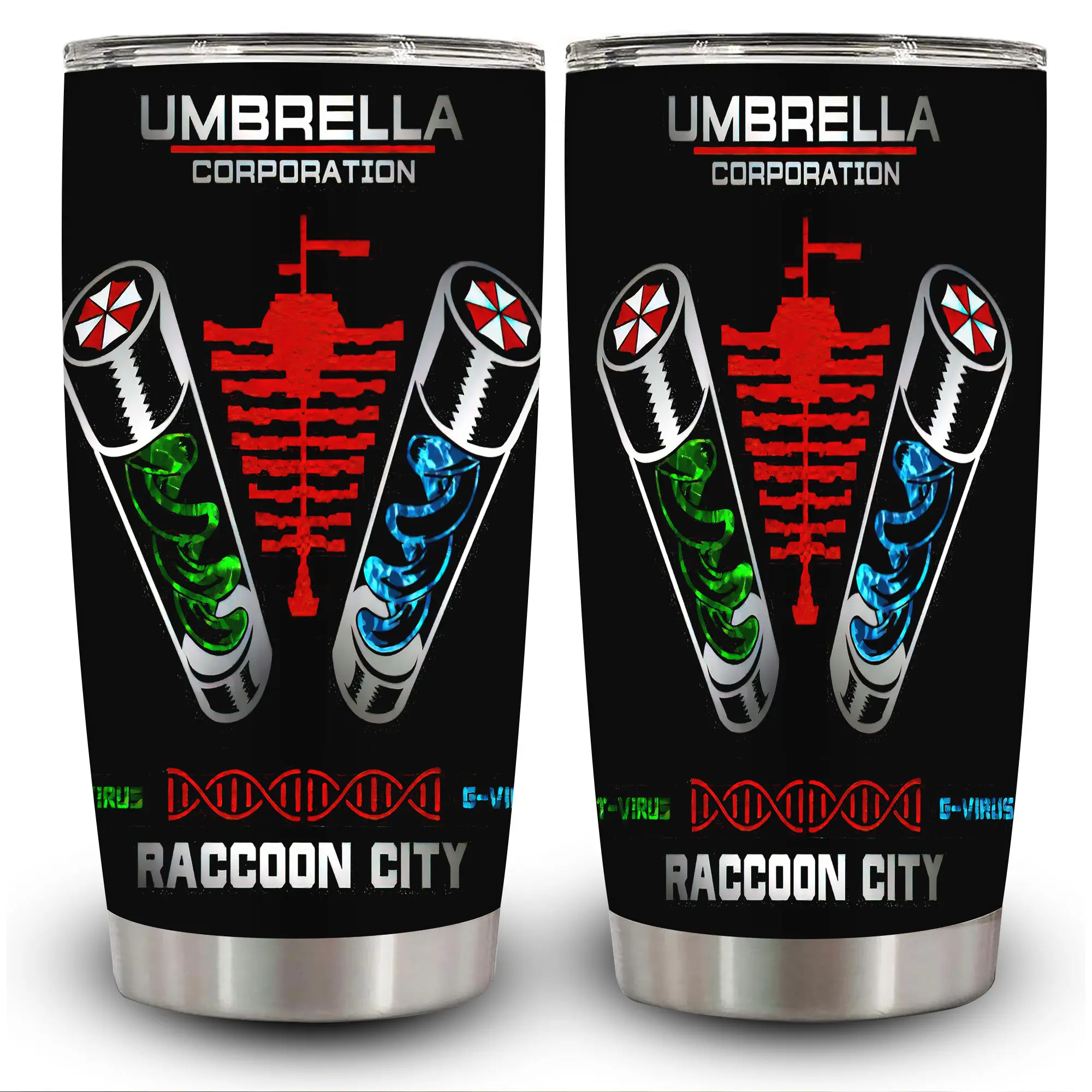 1pc 20oz Umbrella Corporation Raccoon City Insulated Travel Flask with Lid, Coffee Cup, Unique Gift for Adults, Ideal for Halloween, Memorial Day Celebrations, Flasks