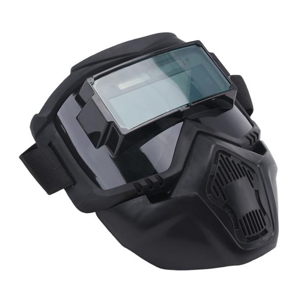 PC Auto Darkening Welding Glasses with Adjustable Strap & Removable Lens Anti-Splash Face Shield for Arc MIG TIG Welder