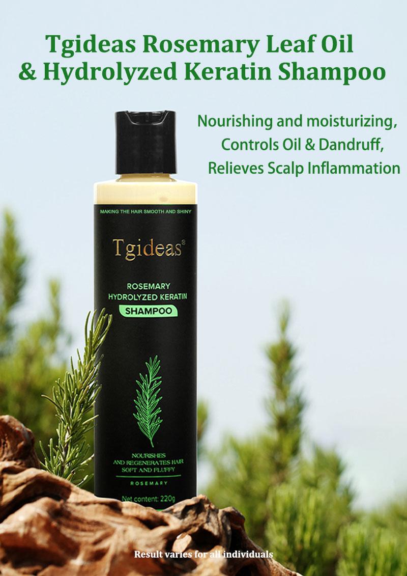 Tgideas Rosemary Shampoo with Hydrolyzed Keratin Promotes Hair Growth Controls Oil Dandruff Soothes Scalp Irritation Restores Shine