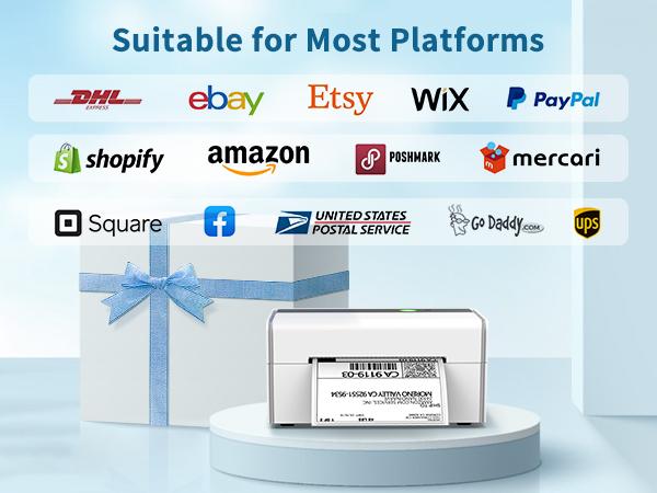 JADENS Bluetooth Label Printer Thermal Shipping Printer Wireless Printer for Small Business & Package, USPS, UPS, Compatible with Phone, iPad, PC JADENS Bluetooth Label Printer Thermal Shipping Printer Wireless Printer for Small Business & Package, USPS, UPS, Compatible with Phone, iPad, PC