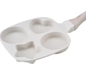 4-Cup Nonstick Omelette Skillet Egg Frying Pan, Healthy Breakfast Pancake Pan for Pancake, Hamburger, Bacon, Easy to Clean, Detachable Bakelite HandleSuitable for Gas Stove & Induction Cookware (1)