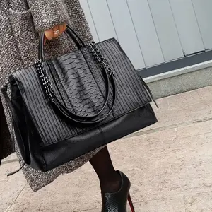 Chic Work Tote Bag for Women – Large Capacity Luxury Handbag with Top Handle & Shoulder Strap