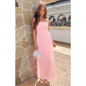 Flossie Pink Sleeveless Prom Dress