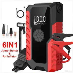 Portable Jump Starter with Air Compressor 150PSI 12VCar Battery Jump Box for 8L Gas & 6.5L Diesel EnginesCordless LED Light Pressure Gauge Wireless Safe ClampsMultifunctional Emergency