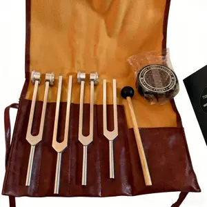 Sound Therapy Tuning Fork Set | 128Hz 136.1Hz 256Hz 384Hz | Includes Activation Stick, Chakra Balancing, Deep Relaxation, Stress Relief, Zen-Inspired Desktop Ornament