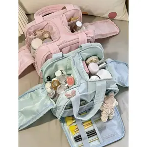 Holiday Haul Large Capacity Waterproof ToiletryBag, Travel Lightweight Large Wide-open TravelBag for Women, Puffy Cosmetic Makeup BagOrganizer with Handle for Accessories,Essentials,Toiletries, Makeup Storage Bag, Cosmetic Pouch